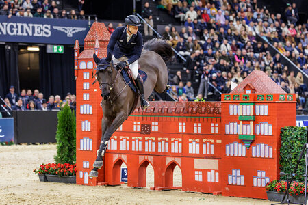 Max Kühner und Cooley fliegen über das Basler Rathaus. Foto: Lafrentz