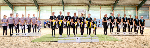 Die siegreichen Voltigiergruppen Senior der Oberbayerischen Meisterschaften. | © privat