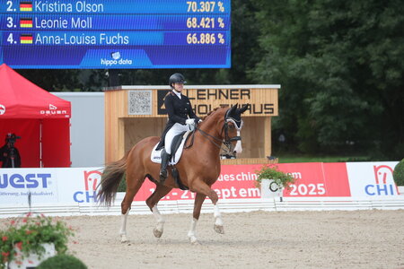 Romina Nieberle und Free Willy siegten in der Einlaufprüfung IWEST Dressur Cup. | © D. Matthaes